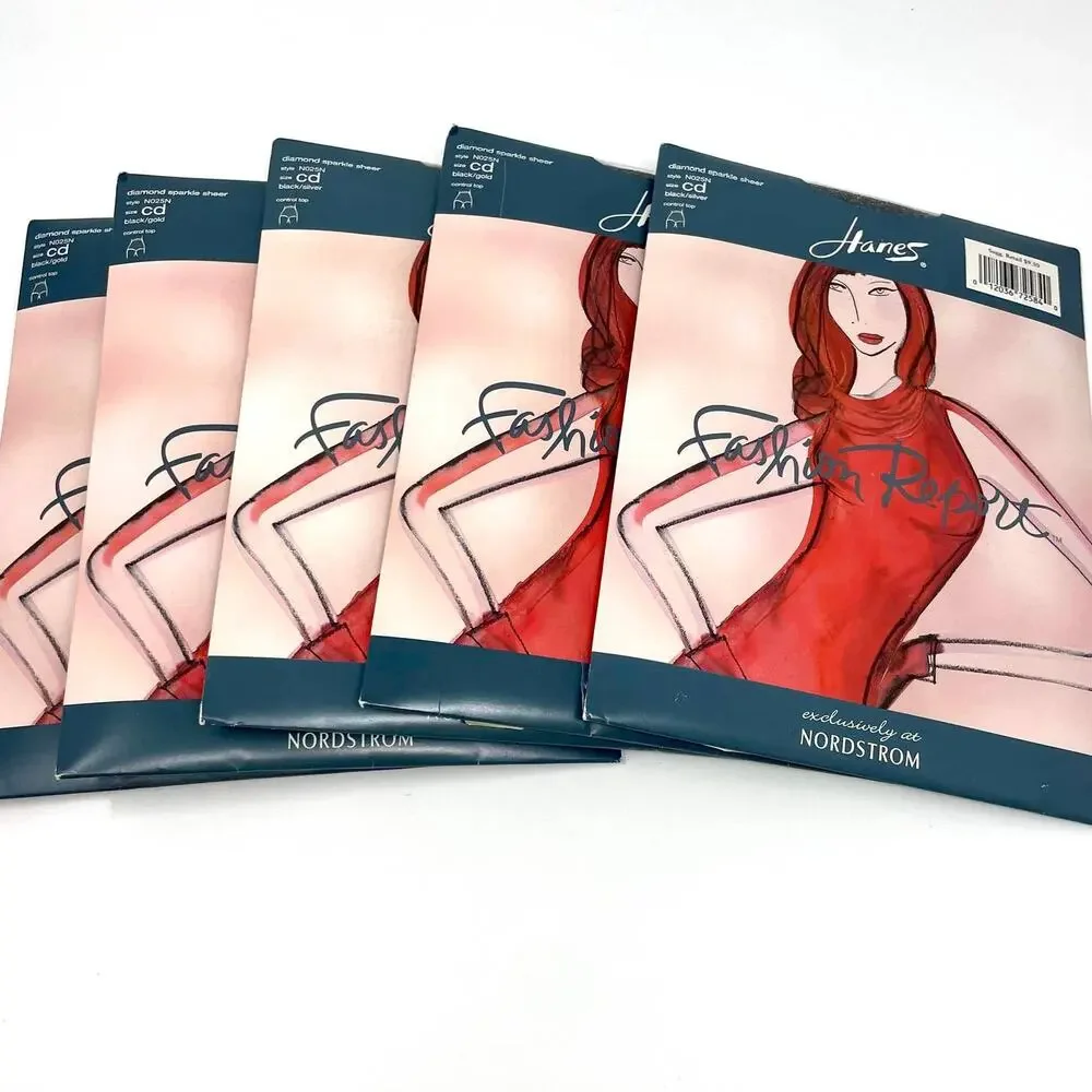 00s HANES FASHION REPORT Vintage Diamond Sparkle Sheer Hosiery